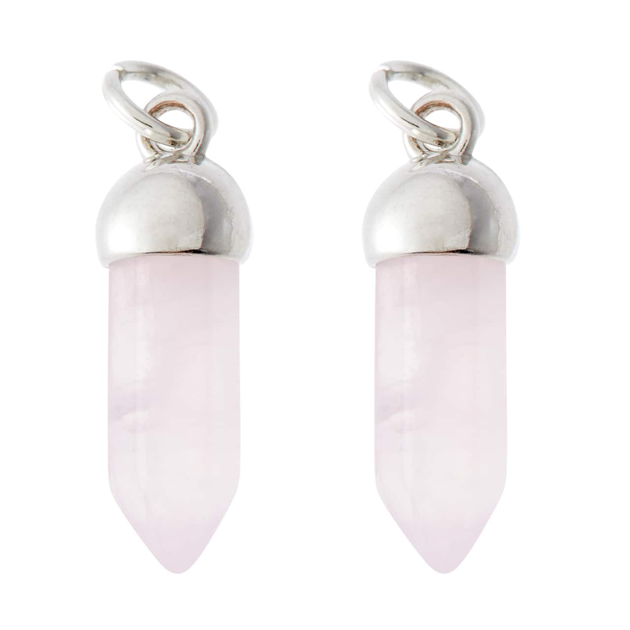 12 Packs: 2 ct. (24 total) Signature Color Shop Rose Quartz Point Charms by Bead Landing™